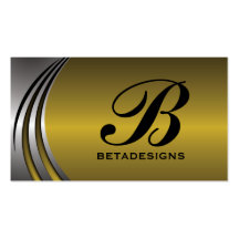 Metal silver grey, gold eye-catching monogram business card templates