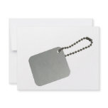 Metal tag with chain announcement