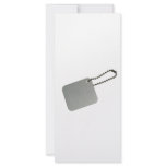 Metal tag with chain rack cards