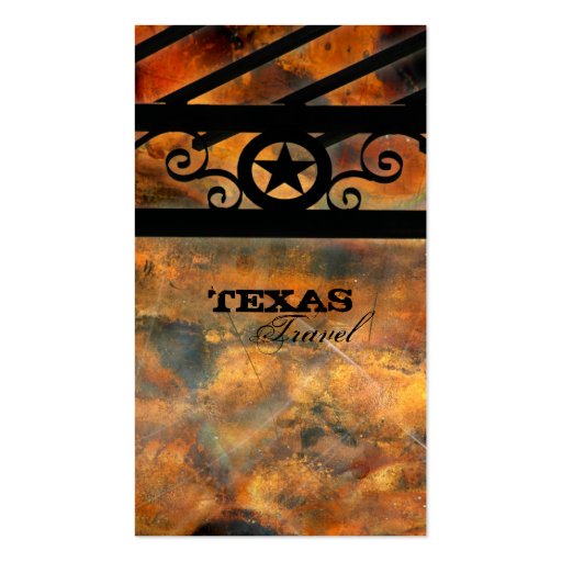 Metal Texas Star Business Card Vintage Rust (front side)