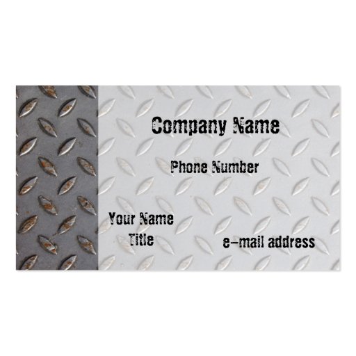Metal Tread plate Business Cards (front side)
