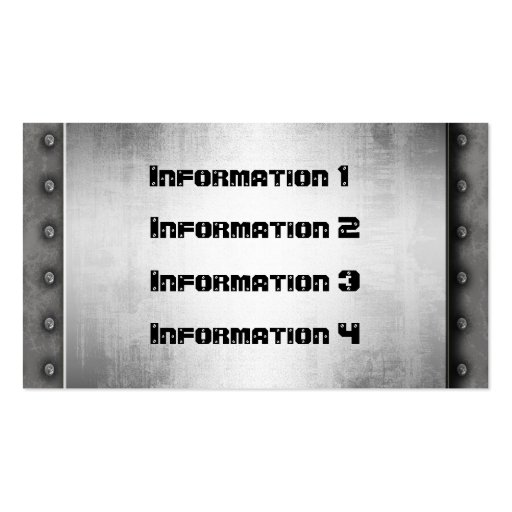 Metal With Rivets Border Business Cards (back side)