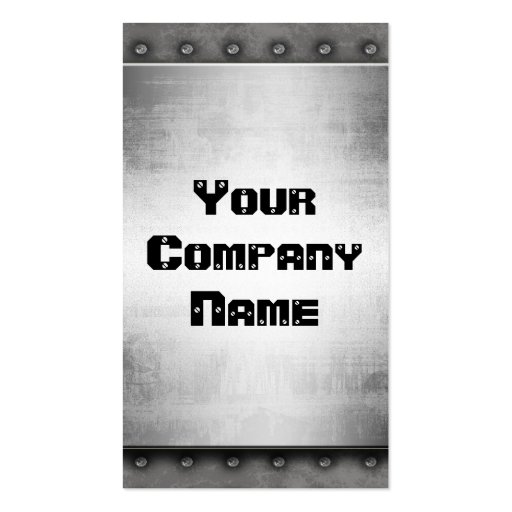 Metal With Rivets Border Business Cards (front side)