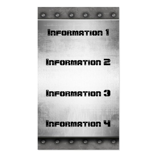Metal With Rivets Border Business Cards (back side)