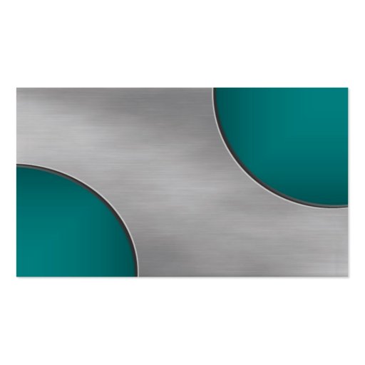 Metal with Teal Cutout Circles business card (back side)
