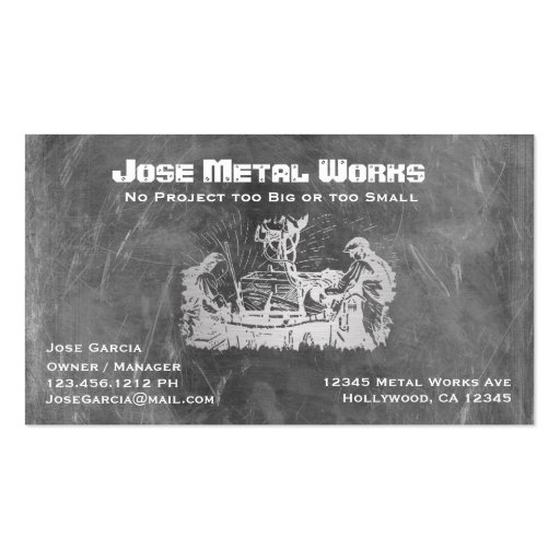Metal Workers Business Card Templates (front side)