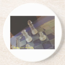 Metalic chess mug, coaster match