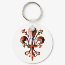 Metallic Antique New Orleans Fleur de lis keychains by ARTegrity Metallic Antique New Orleans Fleur de lis keychains