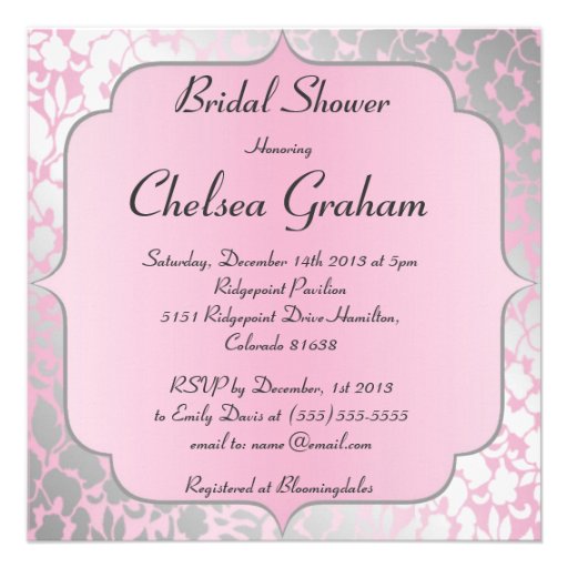Metallic Baby Pink Bridal Shower Invitation