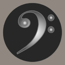 Metallic Bass Clef stickers