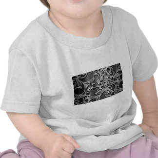 METALLIC BLACK AN SILVER PATTERN TEES