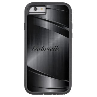 Metallic Black Design Brushed Aluminum Look Tough Xtreme iPhone 6 Case