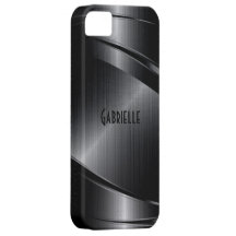 Metallic Black Design Brushed Aluminum Look iPhone 5 Case