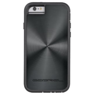 Metallic Black Tones Stainless Steel Look Tough Xtreme iPhone 6 Case