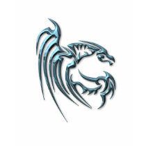 Metallic Blue Dragon with Stripes t-shirts