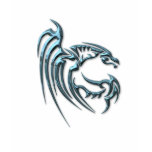 Metallic Blue Dragon with Stripes Shirt