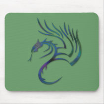 Metallic Blue Green Dragon mousepads