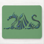 Metallic Blue Sea Dragon Mouse Pad