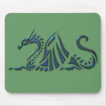 Metallic Blue Sea Dragon mousepads