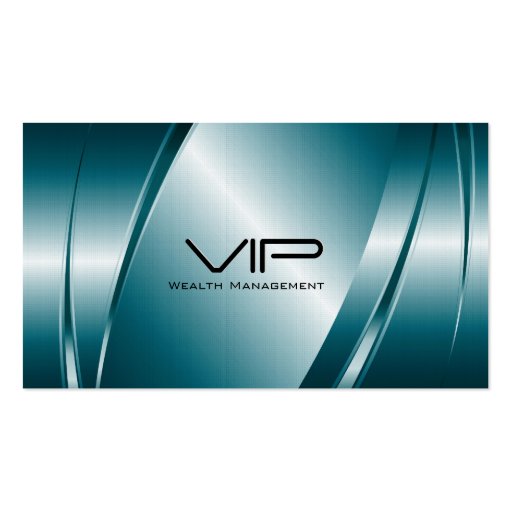 Metallic Blue-Stainless Steel look Business Card (front side)