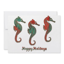 Metallic Christmas Seahorse Trio Custom Announcement