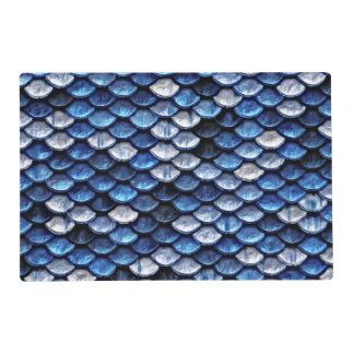 cobalt scales placemat metallic fish pattern placemats