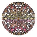 Metallic Crystal Mandala Round Stickers