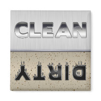Metallic Design Clean or Dirty Dishwasher Magnet magnets