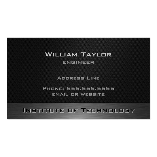 Metallic Elegance with QR code Business Card Template (front side)