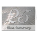 Metallic Faux Silver (25th) Anniversary Invitation Greeting Cards