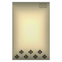 Metallic Fleur de lis (Black) Stationery Design