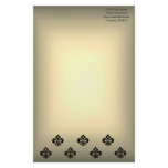 Metallic Fleur de lis (Black) Stationery Design
