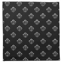 Metallic Fleur de lis (Silver) Printed Napkins