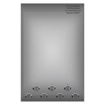 Metallic Fleur de lis (Silver) Stationery