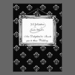 Metallic Fleur de lis (Silver) Wedding invitations