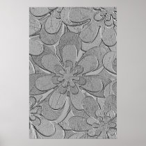 metallic flowers poster
