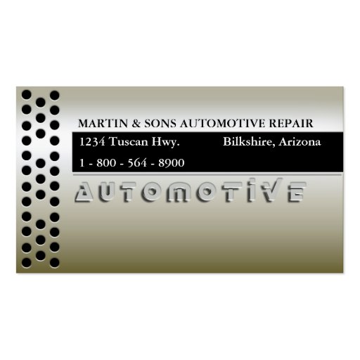 METALLIC GOLD AUTO BUSINESS CARD TEMPLATES (front side)