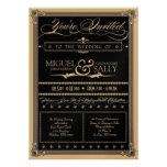 Metallic Gold & Black DIY Wedding Invitation