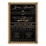 Metallic Gold & Black DIY Wedding Invitation