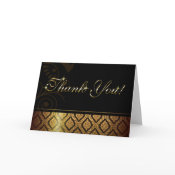 Metallic Gold Brocade Thank You card
