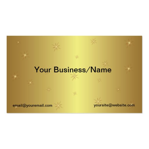 Metallic Gold Business Card with Stars