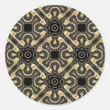Metallic Gold Lace Round Stickers