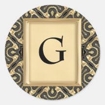 Metallic Gold Lace Round Stickers