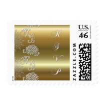 Metallic Gold RSVP postage by SweetRascal Metallic Gold RSVP postage