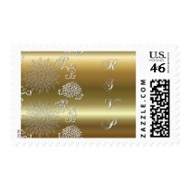 Metallic Gold RSVP postage by SweetRascal Metallic Gold RSVP postage