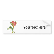 Metallic Gold Scrollwork Tulip Bumper Sticker