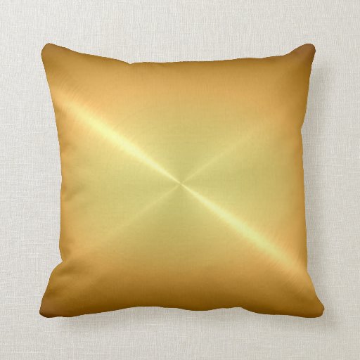 Metallic Gold Steel Metal Look Throw Pillows Zazzle