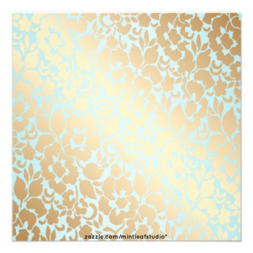 Metallic Golden Aqua Bat Mitzvah Invitation