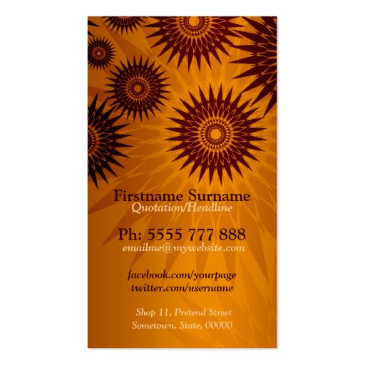 Metallic Golden Sunshines w/ Logo Business Card (front side)
