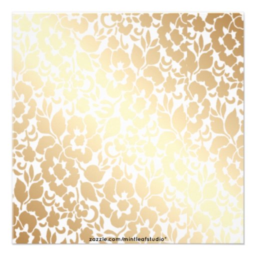 Metallic Golden White Floral Bachelorette Party Invitations